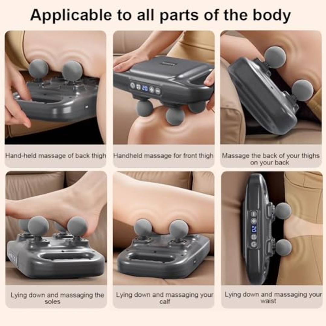 جهاز تدليك علاج الأنسجة العميقة - 4 رؤوس - 20 مستوى - أسود