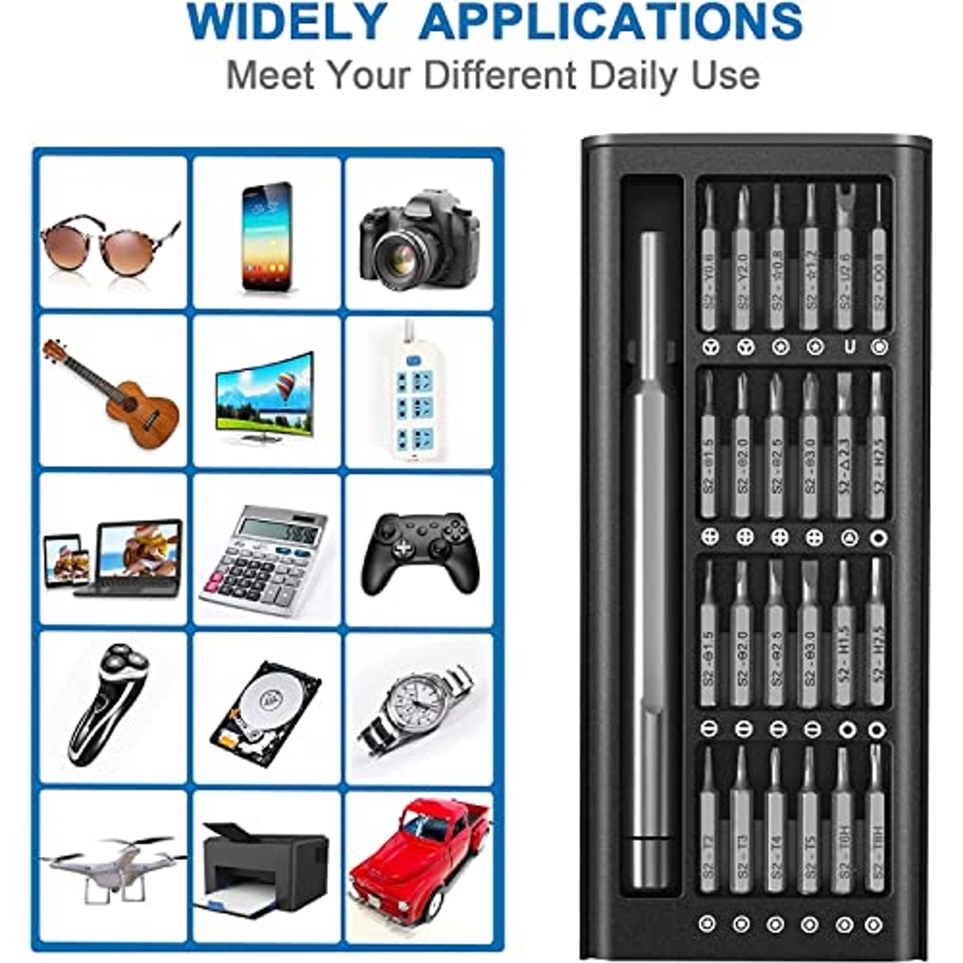 مجموعة رؤوس مفكات مغناطيسية دقيقة 24 في 1 - أسود