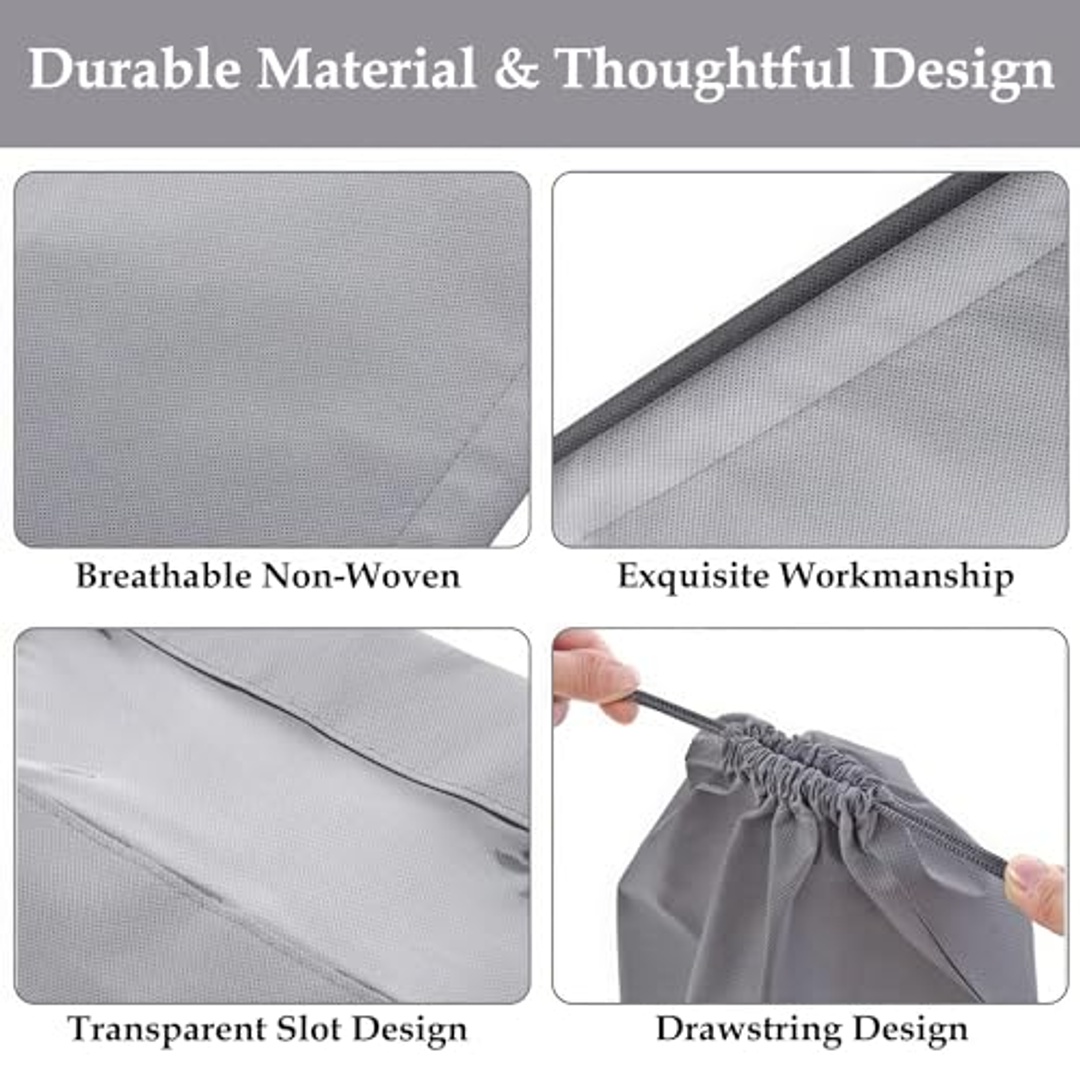 حقيبة أحذية سفر كبيرة مقاومة للماء والغبار - 6 قطع - رمادي