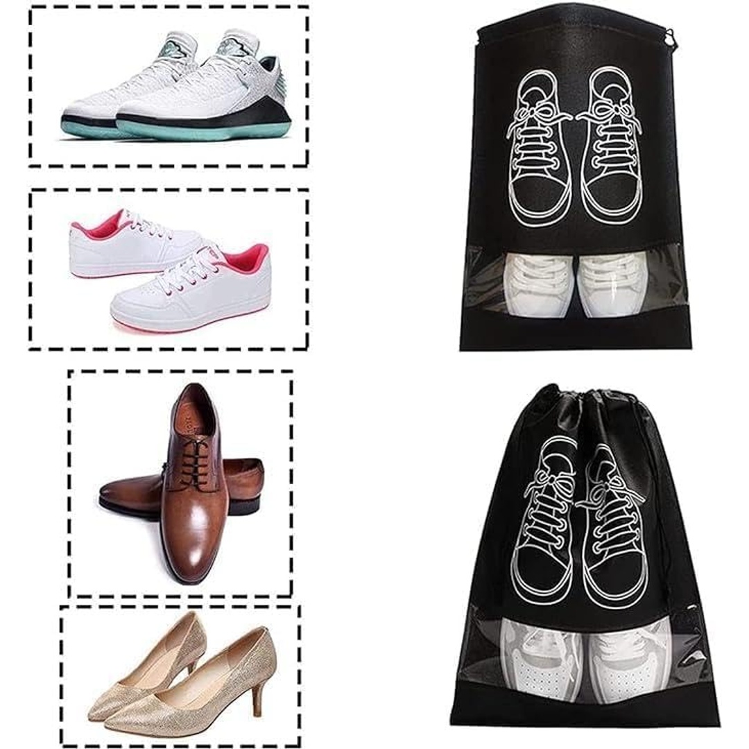 حقيبة سفر للأحذية - رمادي - 4 قطع