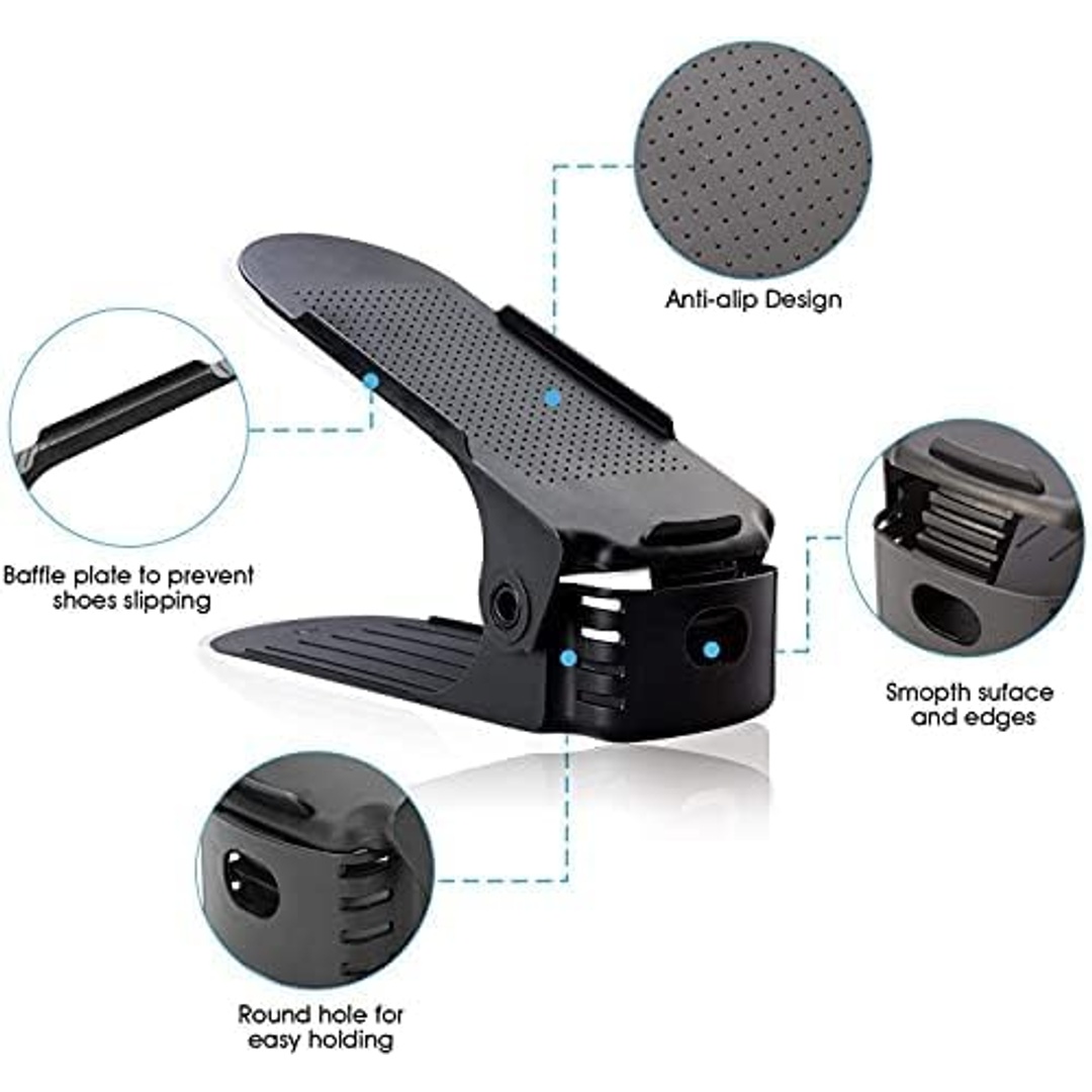 منظم جزم بلاستيك - 10 قطع - أسود