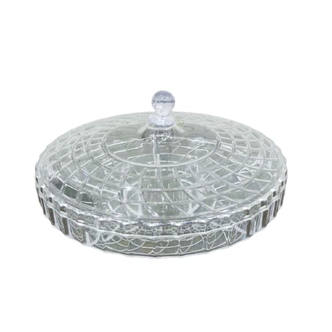 طبق تقديم تاسلي أكريليك بغطاء - شفاف