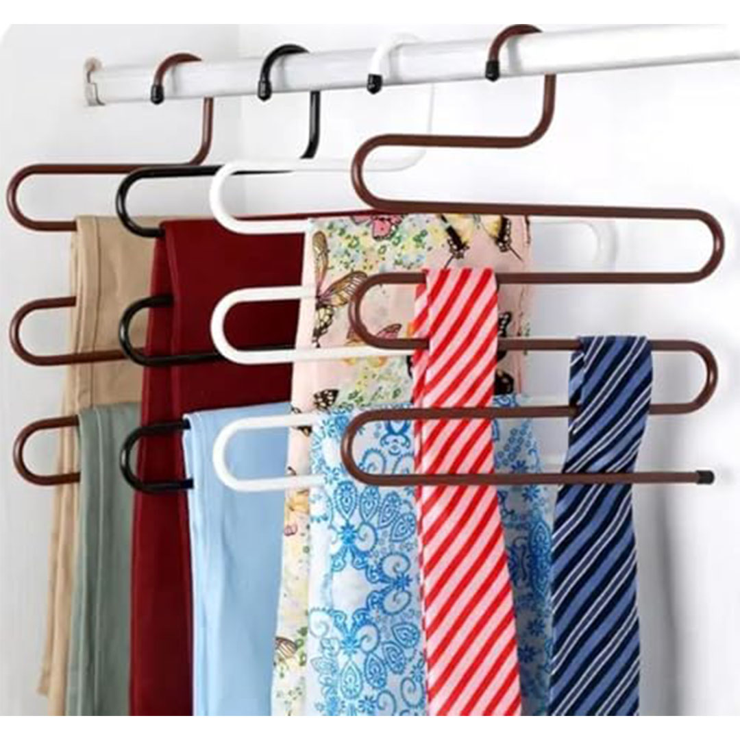 شماعة ملابس متعددة الاستخدامات - 5 طبقات - قطعتين