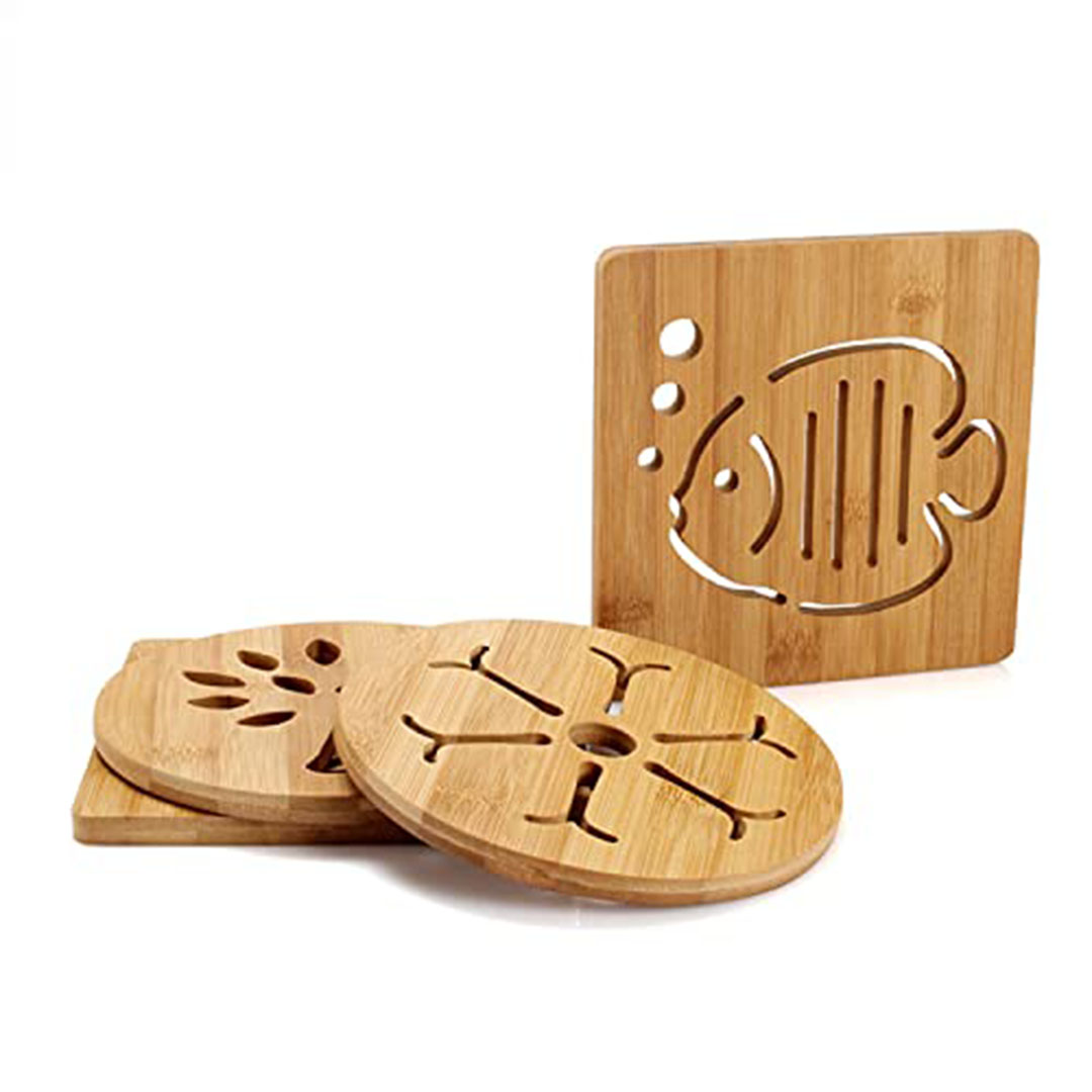 مجموعة قواعد خشبية للأواني الساخنة - 4 قطع - اركيفو - سمول S