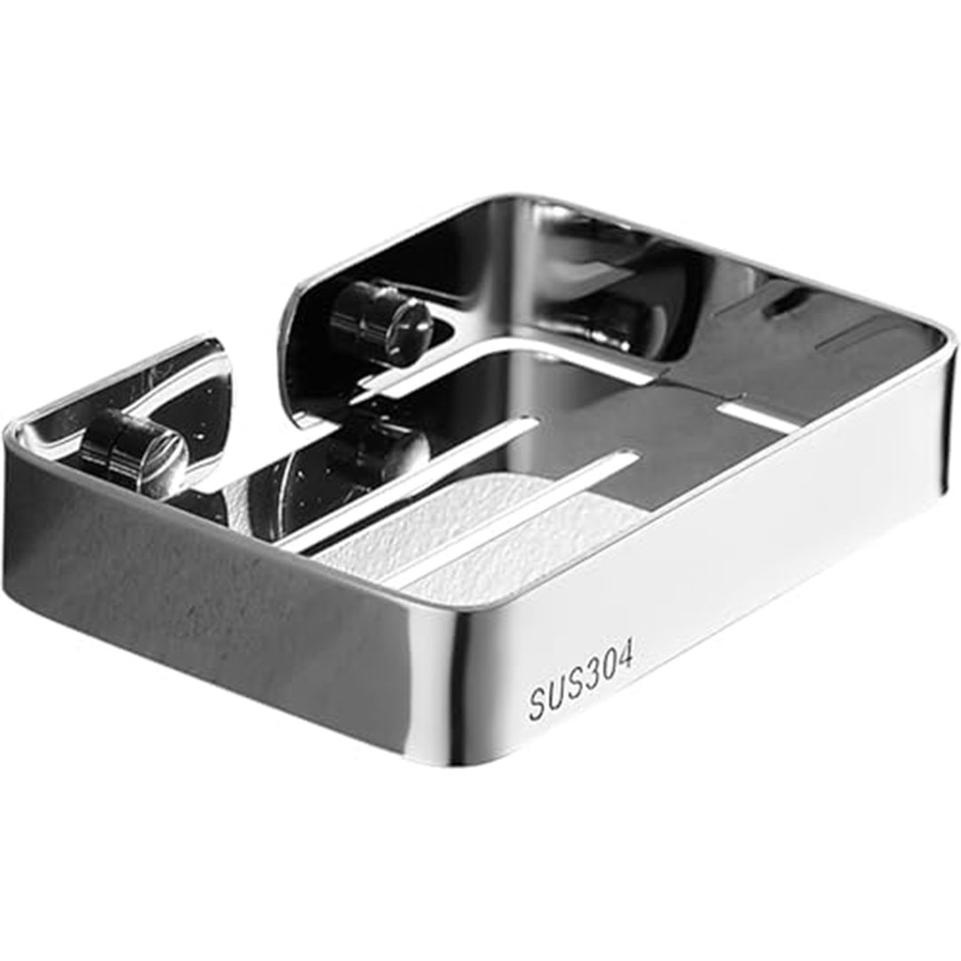 حامل صابون - ستانلس ستيل وكروم - مثبت على الحائط