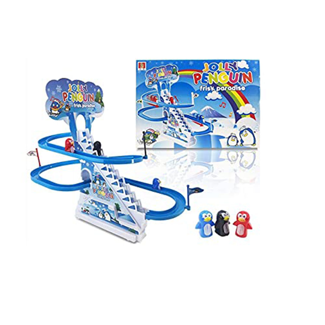 بطاريق سباق وانزلاق مع موسيقى - L