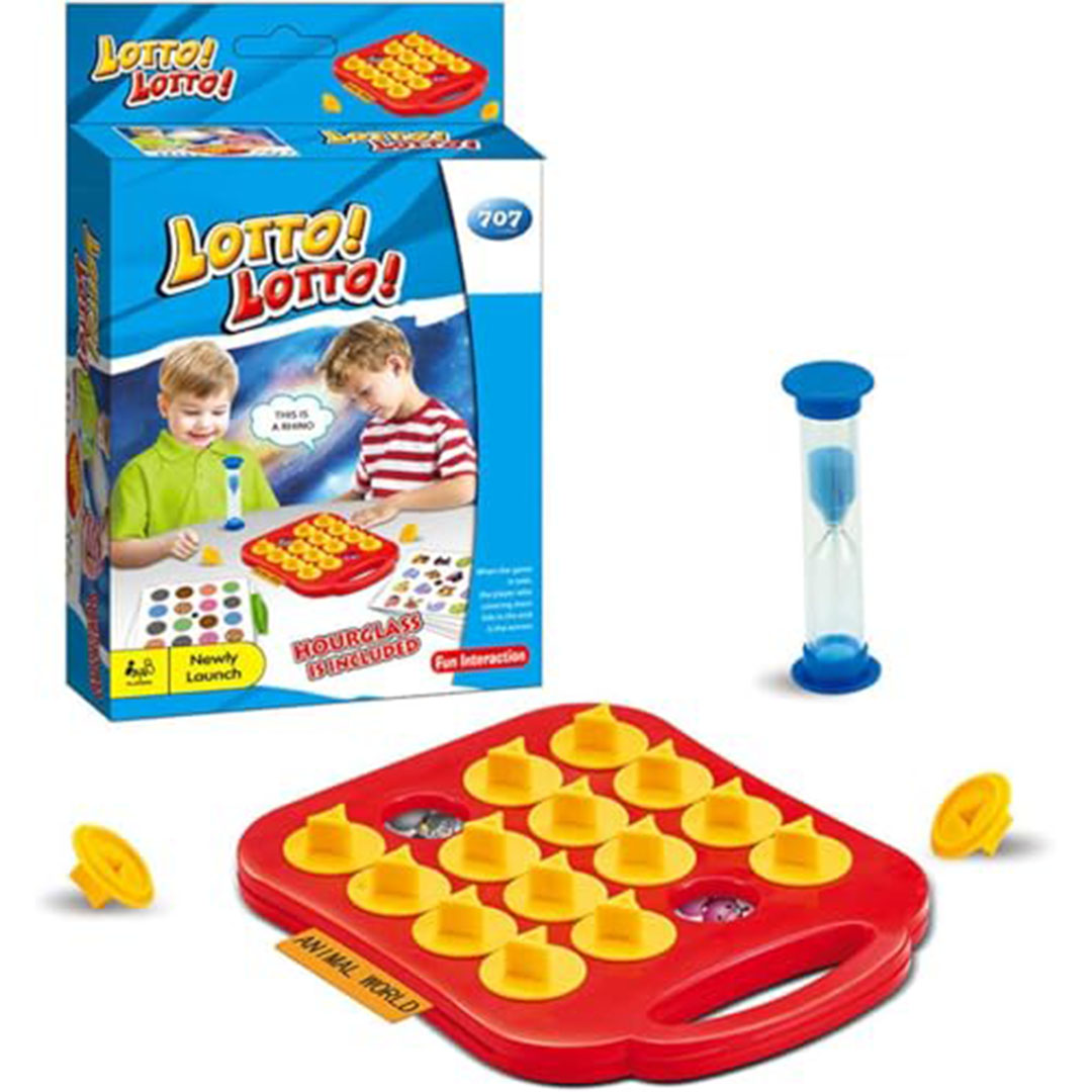 لعبة ذاكرة لوتو - مطابقة الحيوانات مع ساعة رملية - 4 سنوات فأكثر