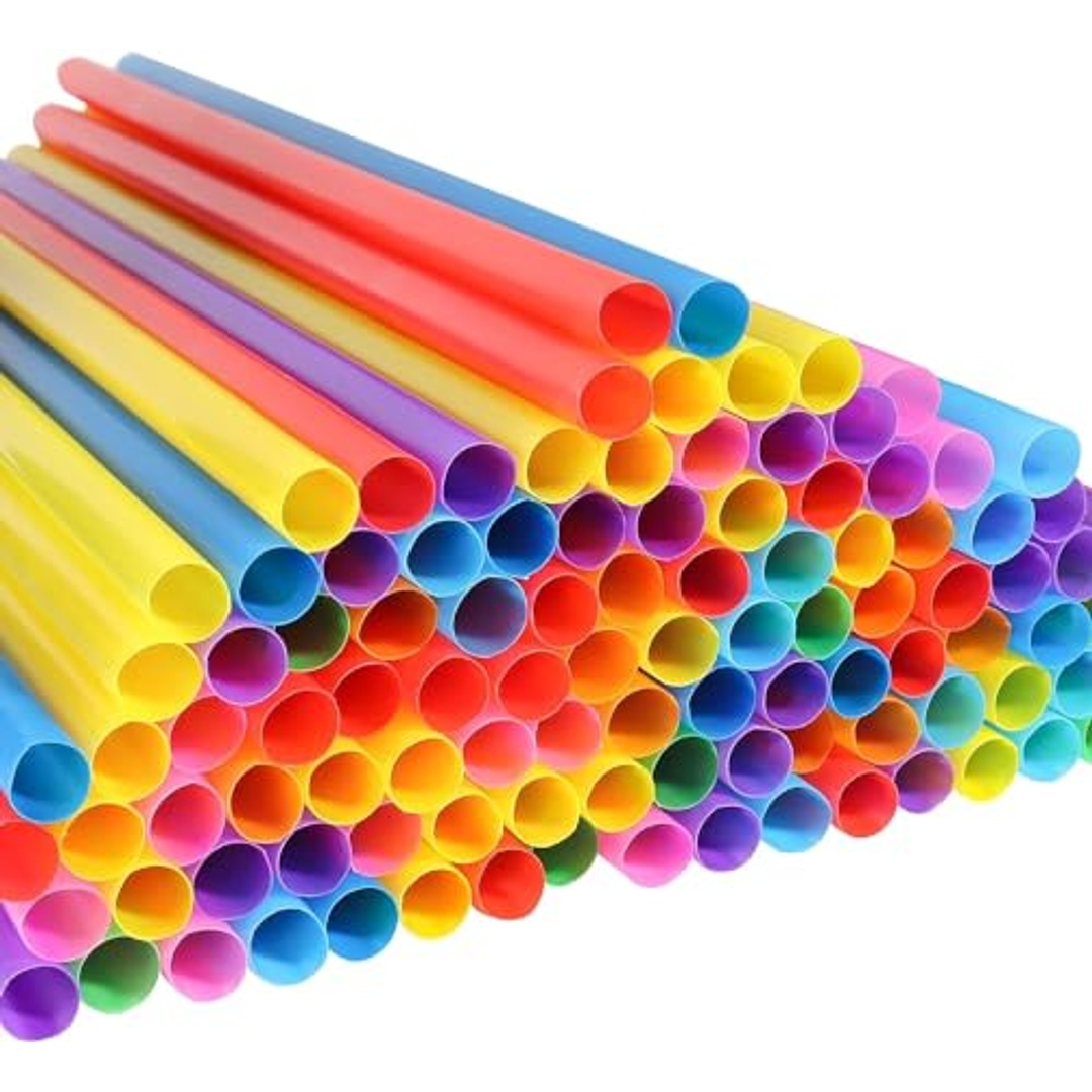 مجموعة شفاطات ملونة صديقة للبيئة - 50 قطعة