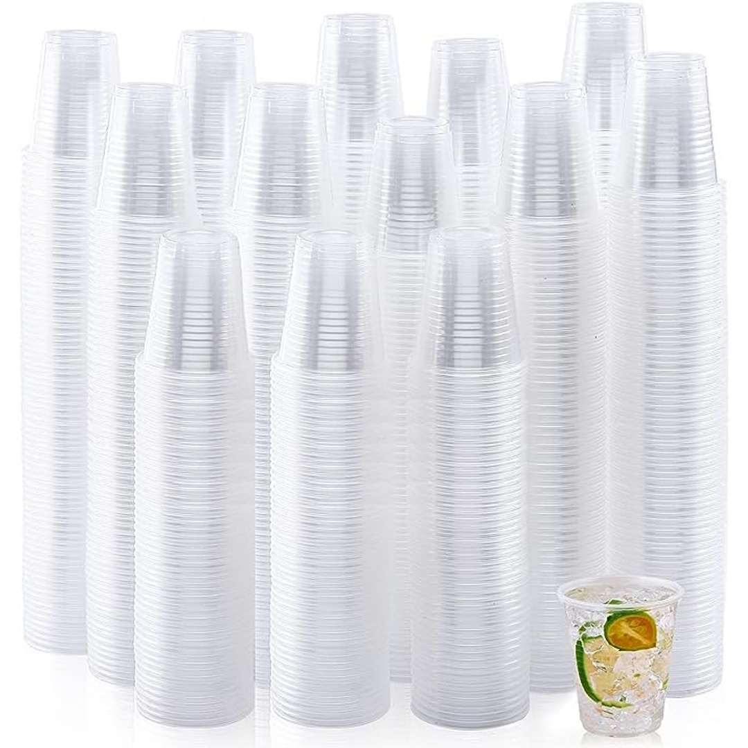 أكواب بلاستيكية شفافة قابلة للاعادة الاستخدام - 250 ملي - 100 قطعة