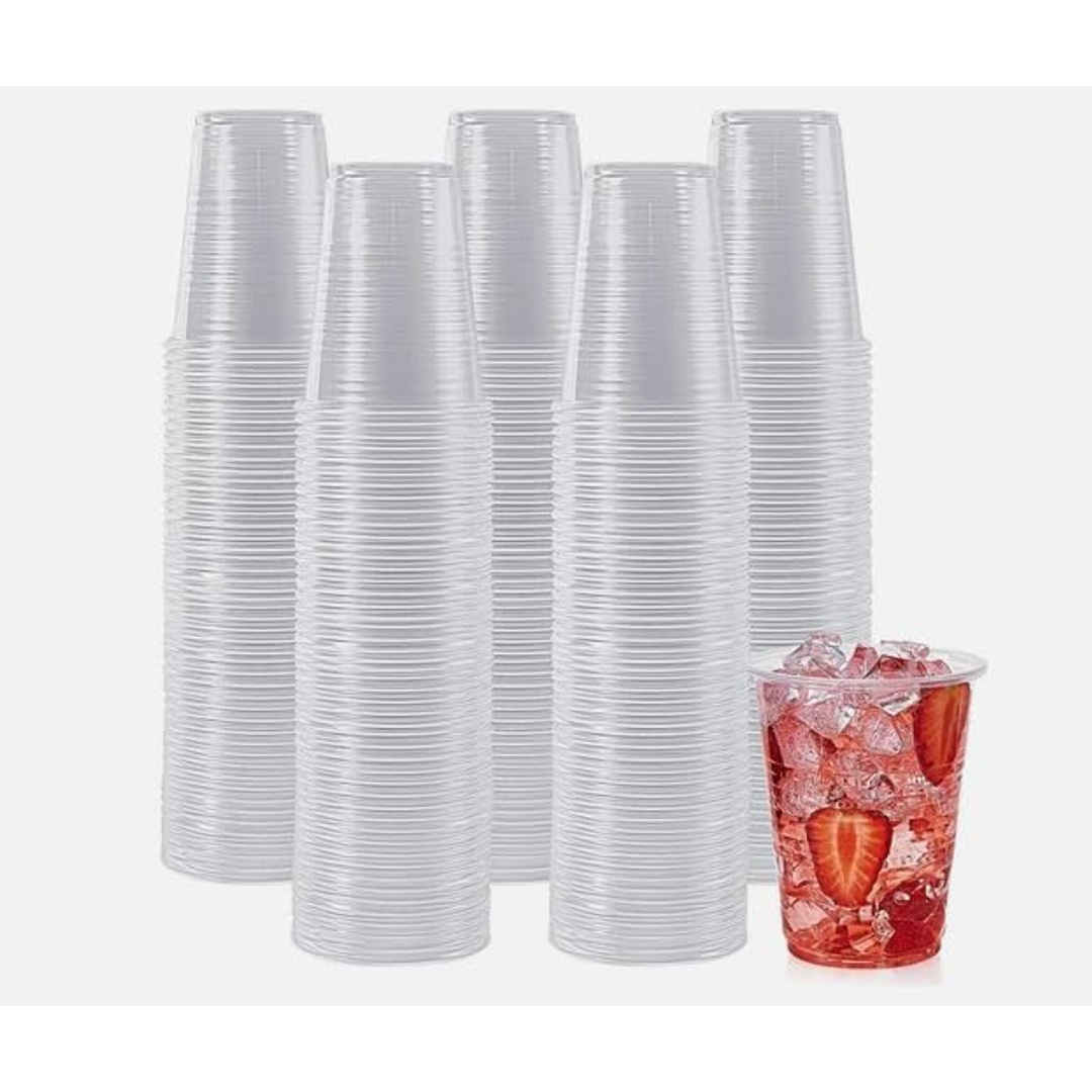 أكواب بلاستيكية شفافة قابلة للاعادة الاستخدام - 250 ملي - 12 قطعة