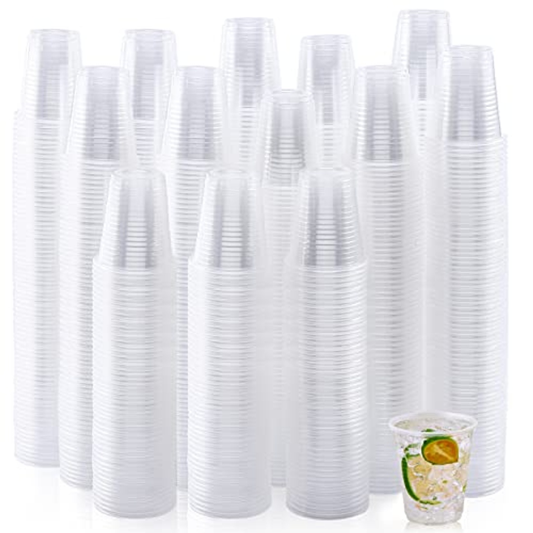 أكواب بلاستيكية شفافة للاستخدام مرة واحدة - 9 أونص - 1000 قطعة