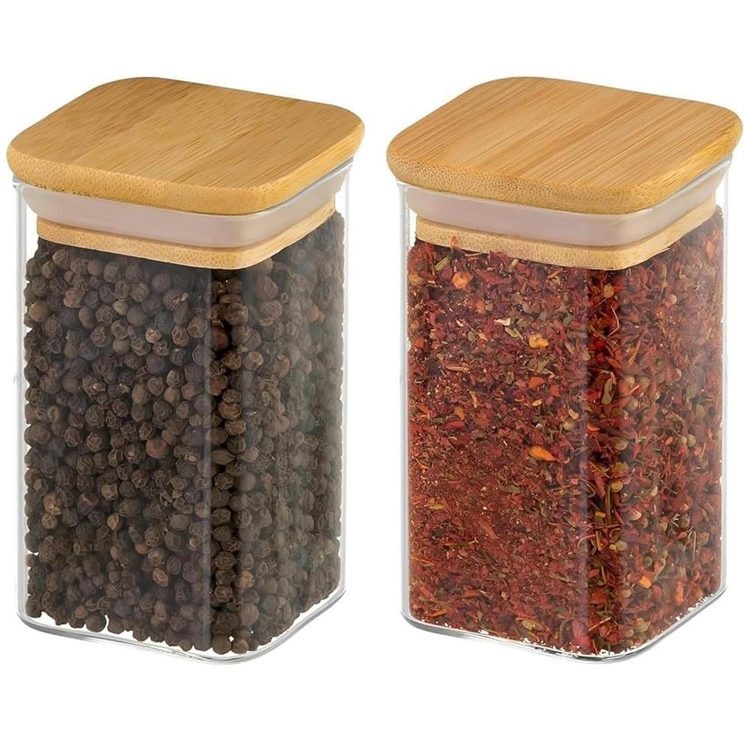 برطمانات توابل بغطاء خشبي - 250 مل - 2 قطعة