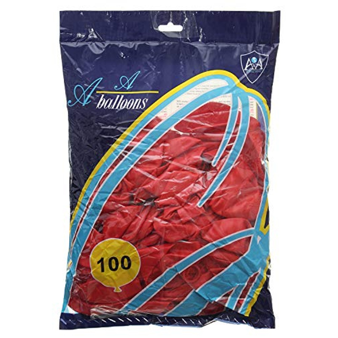 بالونات متينة - 100 قطعة - أحمر