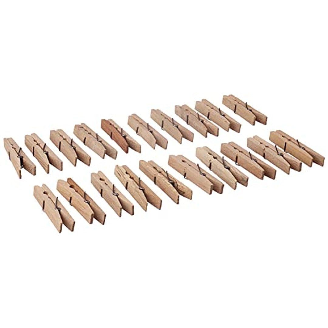 طقم مشابك ملابس خشبية - 20 قطعة
