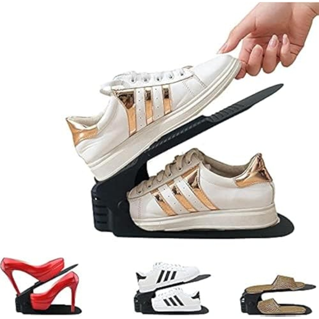 منظم جزم بلاستيك - 10 قطع - أسود