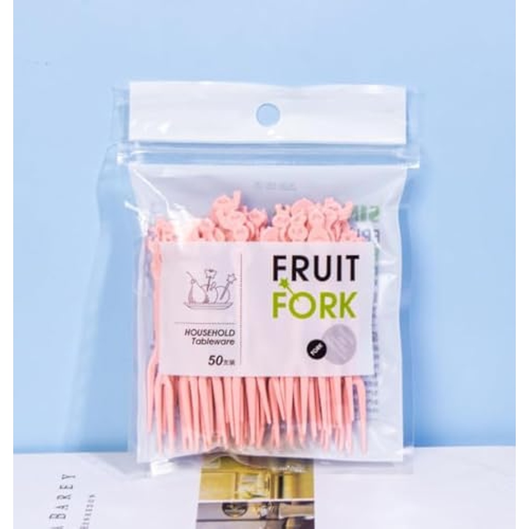 مجموعة شوك بلاستيك - بينك - 45 قطعة