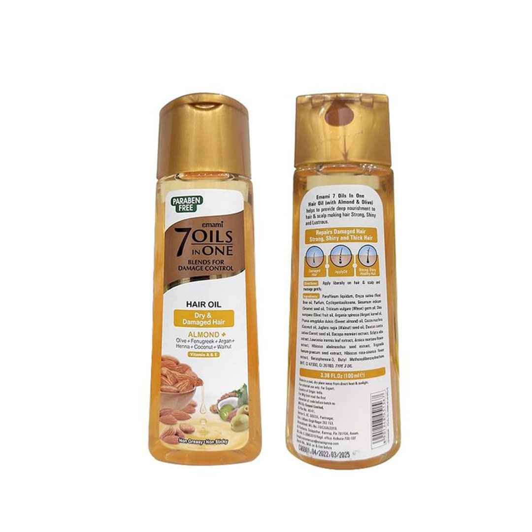 زيت الشعر 7 في 1 من إيمامي للشعر الجاف والتالف - لوز - 100 مل