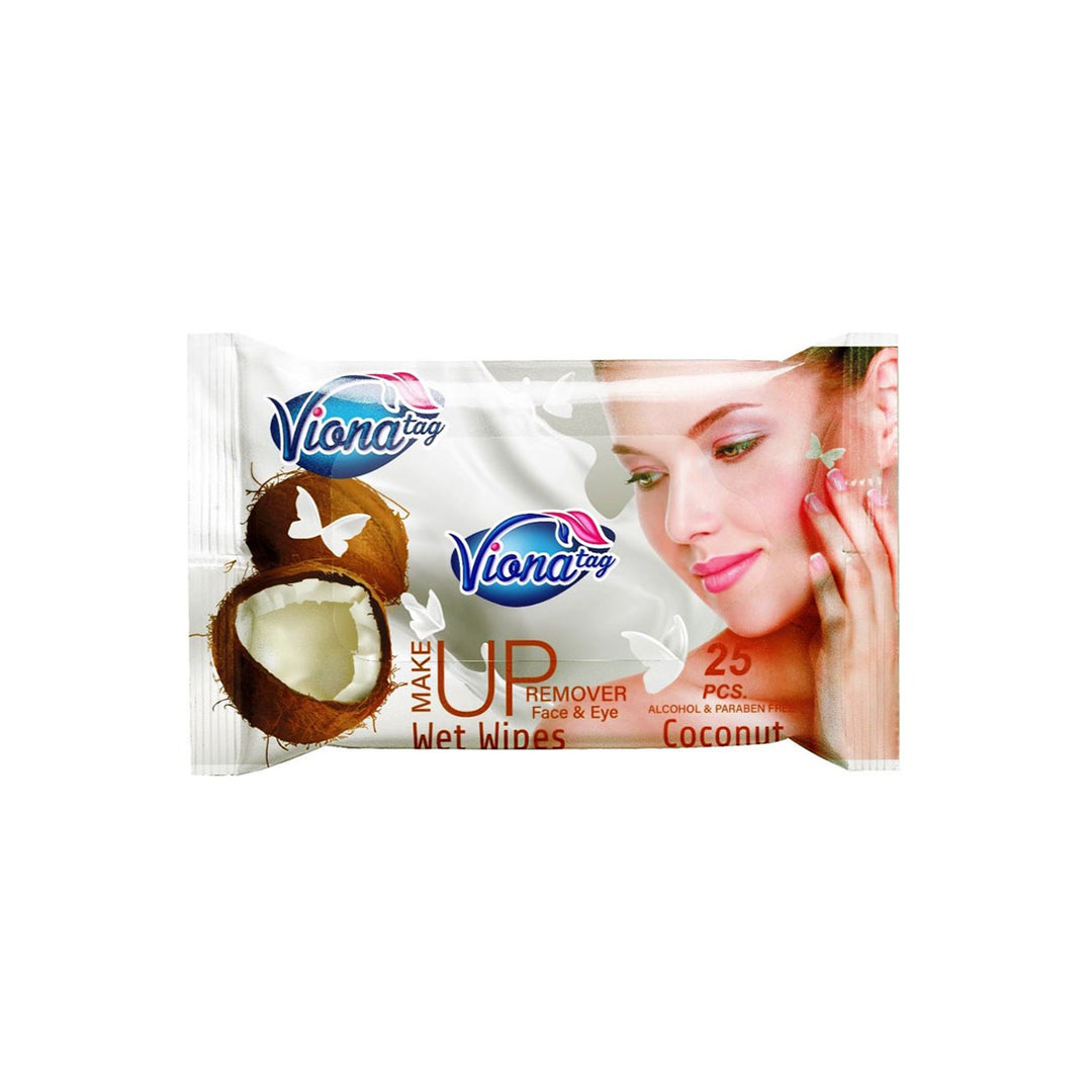 مناديل إزالة المكياج بجوز الهند من فايونا - 25 قطعة