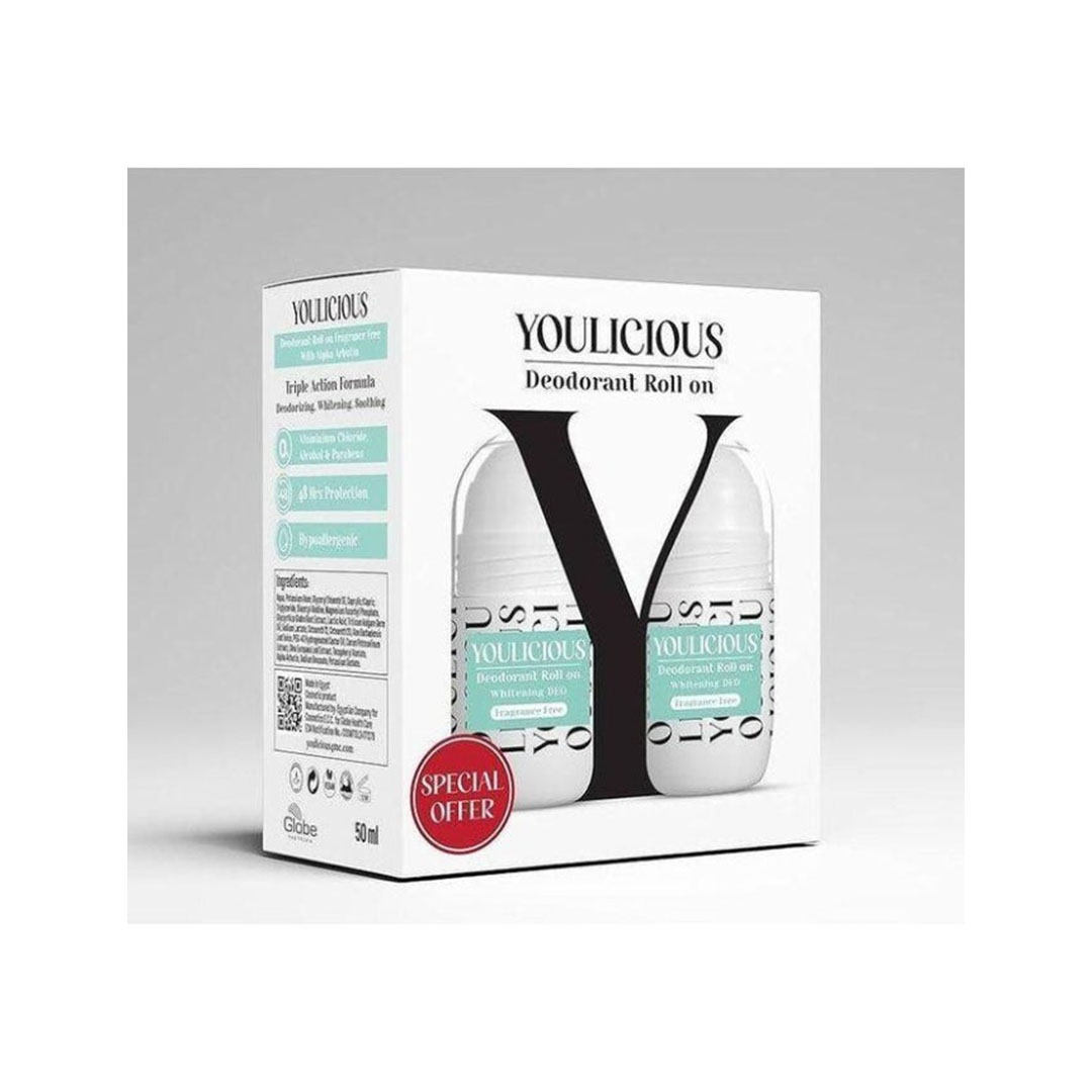 مزيل عرق يوليشس رول أون 50 مل - قطعتين - خالي من العطور