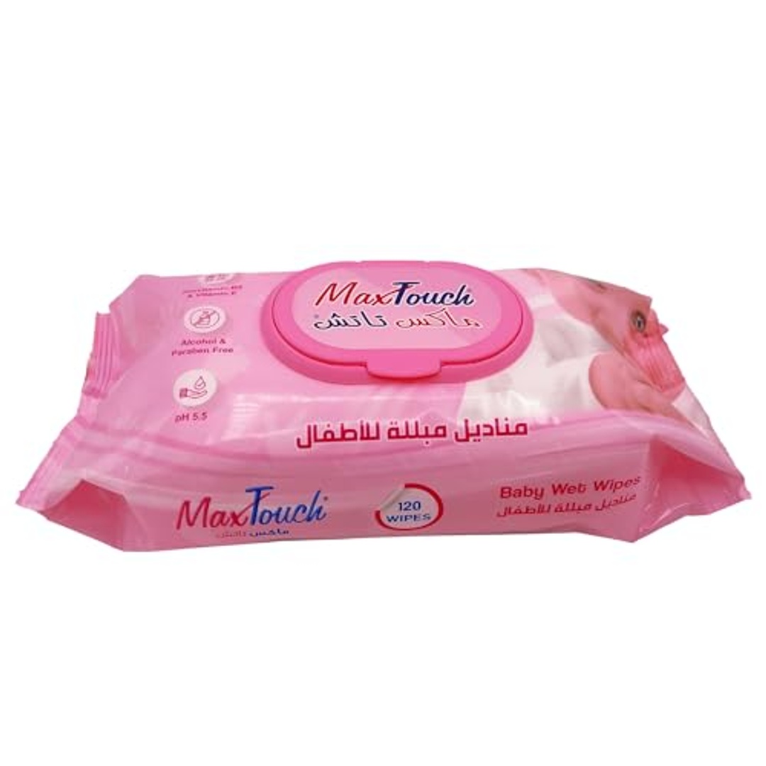 مناديل مبللة ماكس تاتش للأطفال - 120 منديل