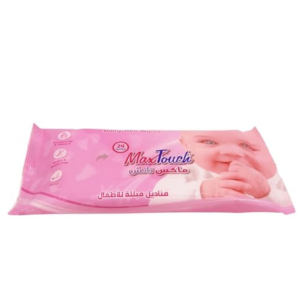 مناديل مبللة ماكس تاتش للأطفال - 24 منديل