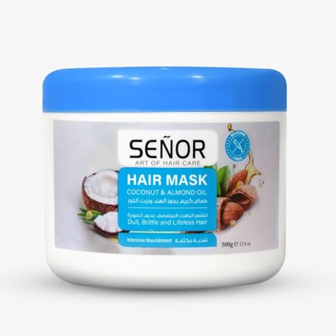 قناع سينور لترطيب الشعر بزيت جوز الهند واللوز - 500 جم
