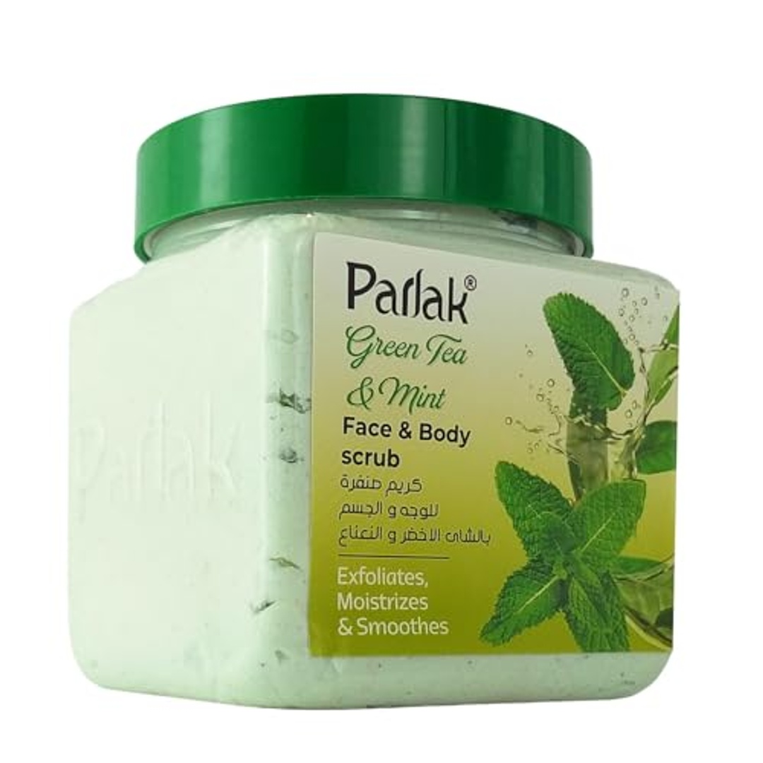 كريم بارلاك لتقشير الوجه والجسم بالشاي الأخضر والنعناع - 650 جم