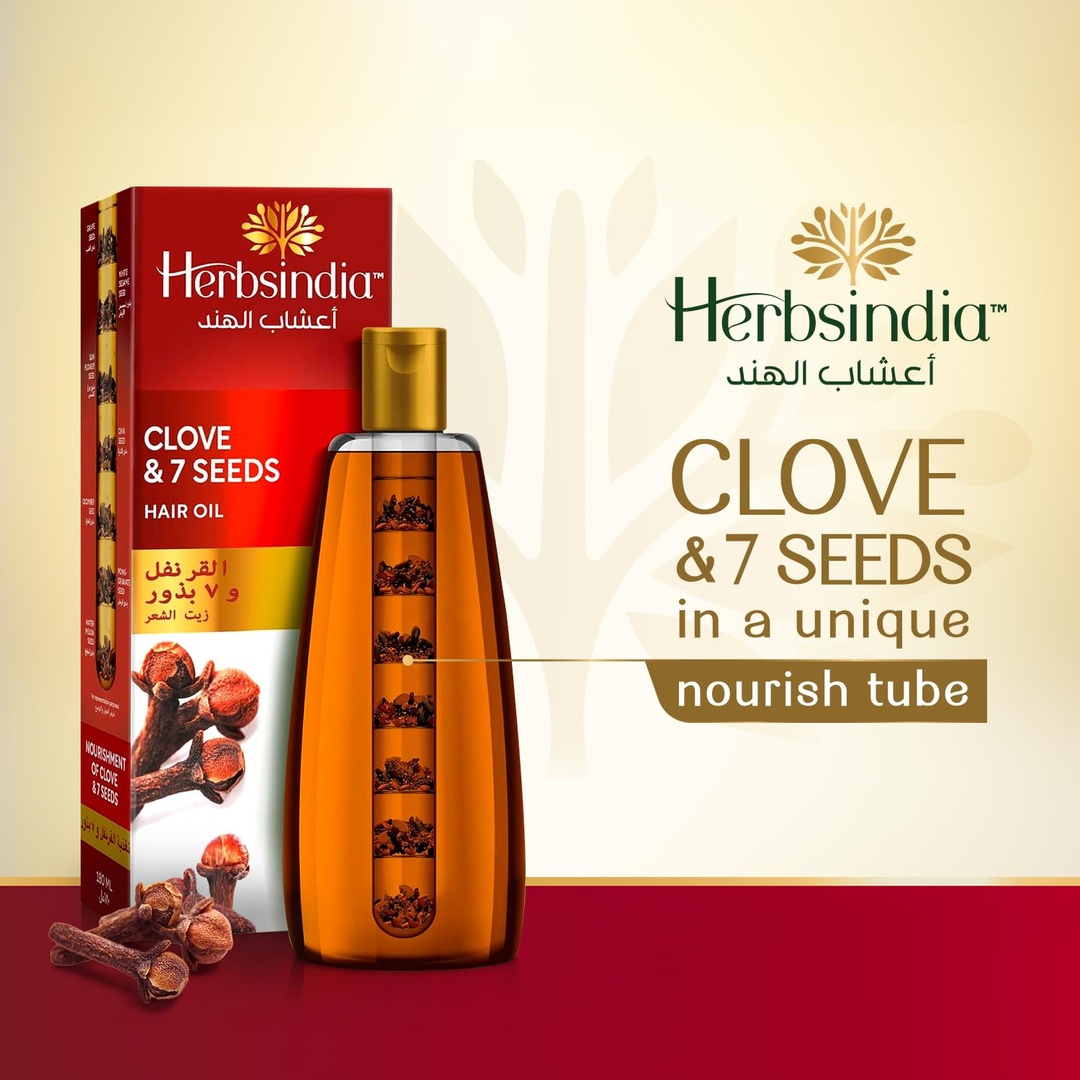 زيت شعر بالقرنفل و7 بذور من هيربس إنديا - 280 مل