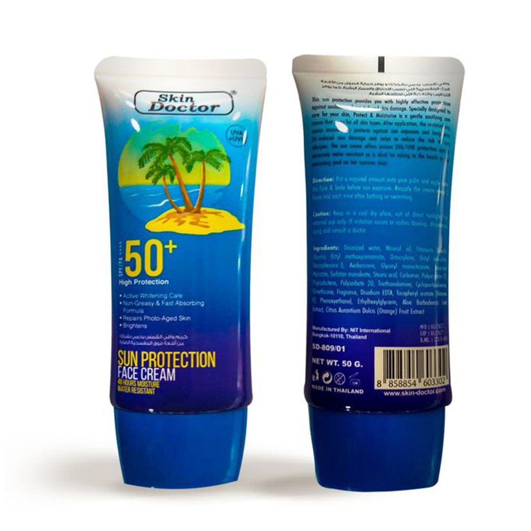 كريم الوجه للحماية من الشمس Spf/Pa 50+ من سكين دكتور - 50 جرام