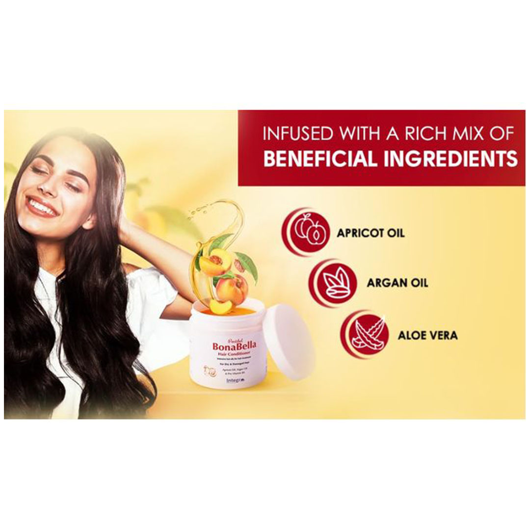 بلسم بونا بيلا بزيت المشمش وبرو فيتامين ب5 وزيت الأرغان - 450 مل