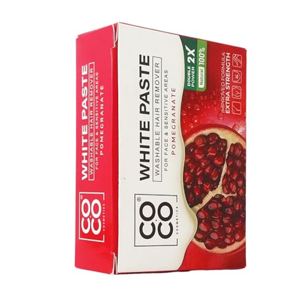 مزيل شعر كوكو واكس أبيض قابل للغسل بنكهة الرمان - 100 جم