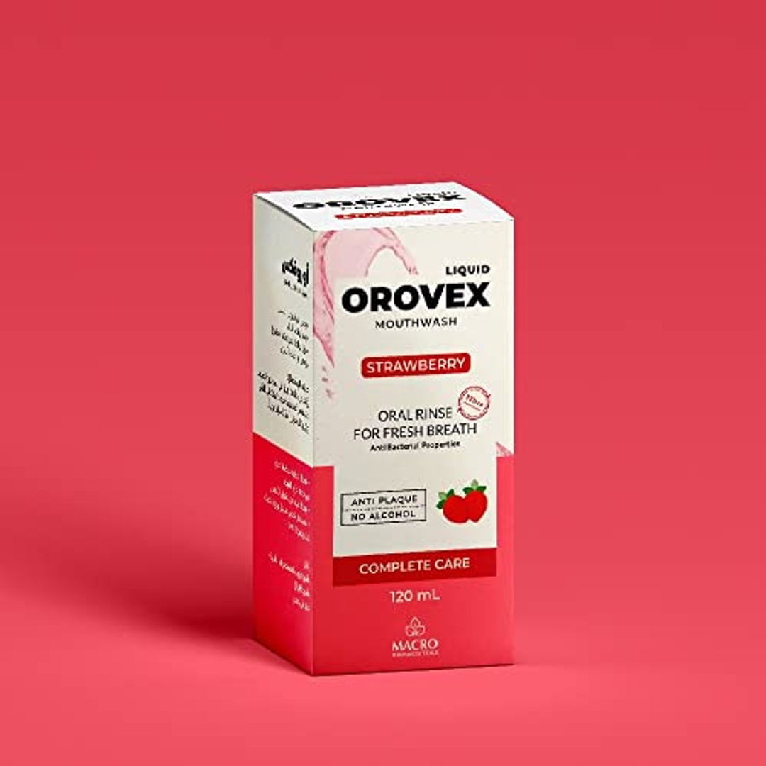 ماكرو أوروفكس غسول الفم السائل بنكهة الفراولة - 120 مل