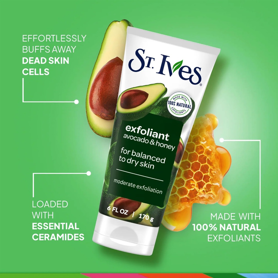 مقشر أفوكادو وعسل للبشرة من سانت آيفز - 170 جم