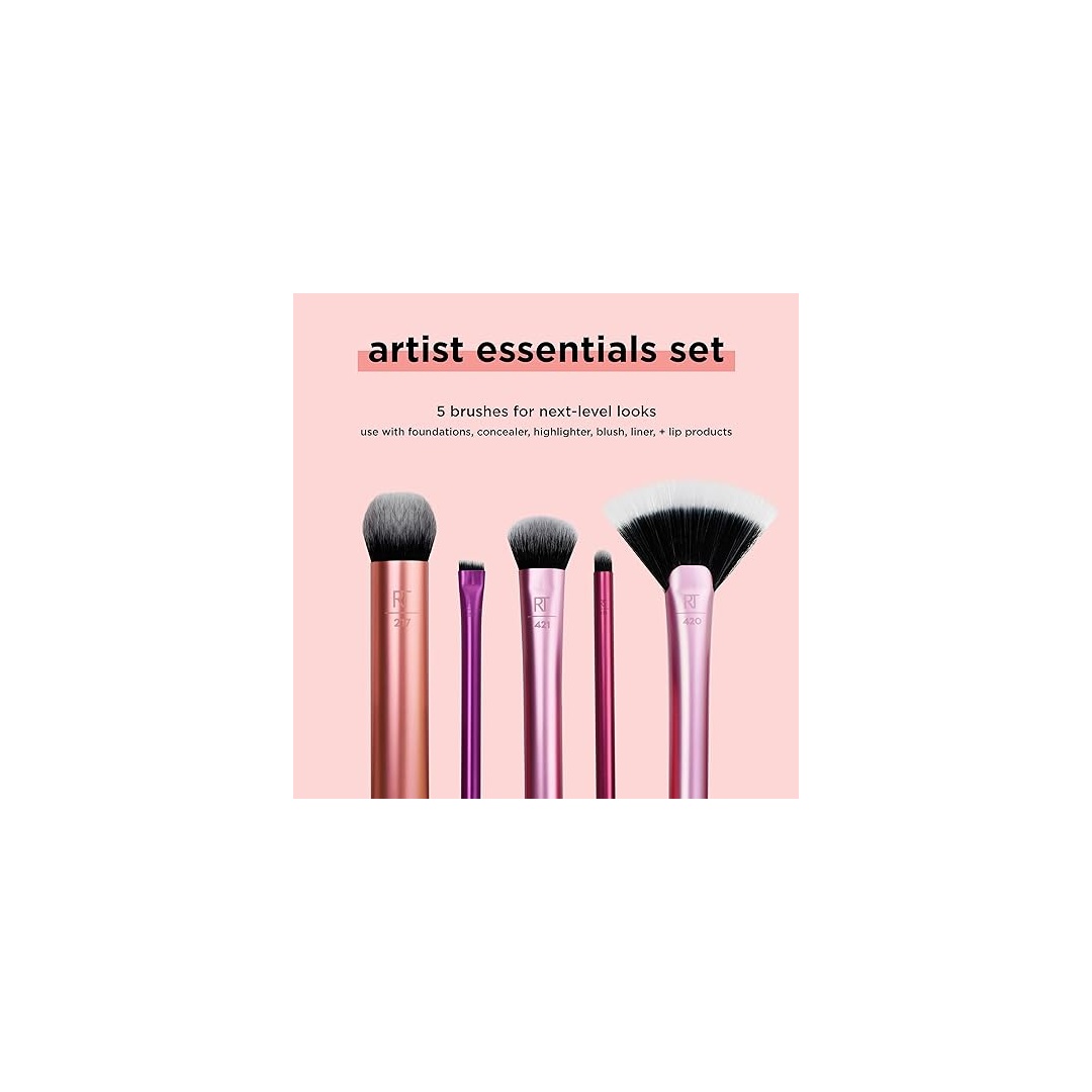 مجموعة فرش مكياج ريل تكنيكس آرتيست إسينشالز - 5 قطع