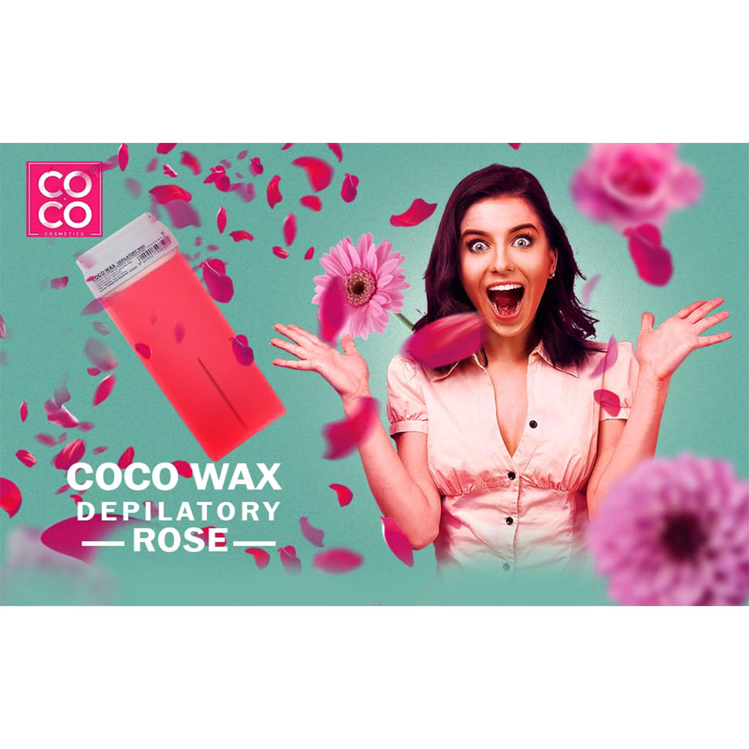 شمع مزيل الشعر كوكو برائحة الورد - 100 مل