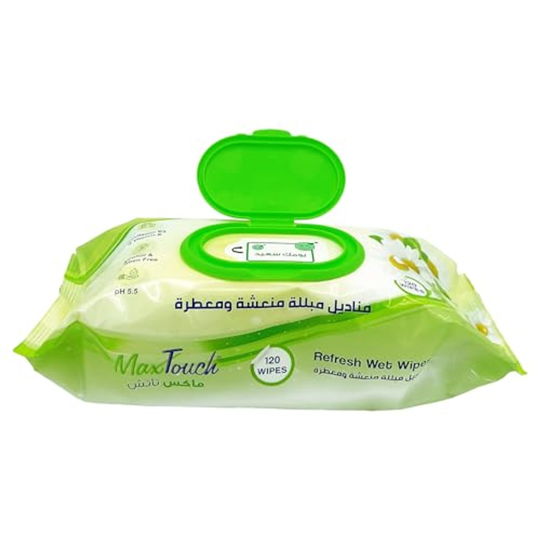 مناديل مبللة منعشة ماكس تاتش - 120 منديل