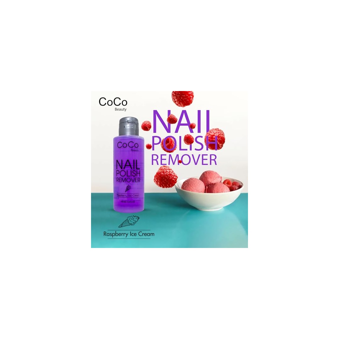 مزيل طلاء الاظافر من كوكو بيوتي - 100 مل - راسبيري ايس كريم