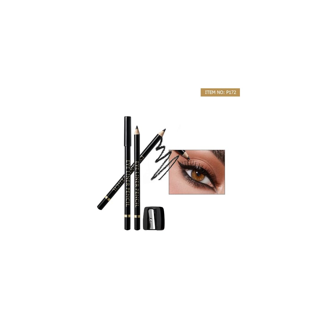 مجموعة أقلام تحديد العين مع براية من ام ان - 12 قلم بـ 6 ألوان