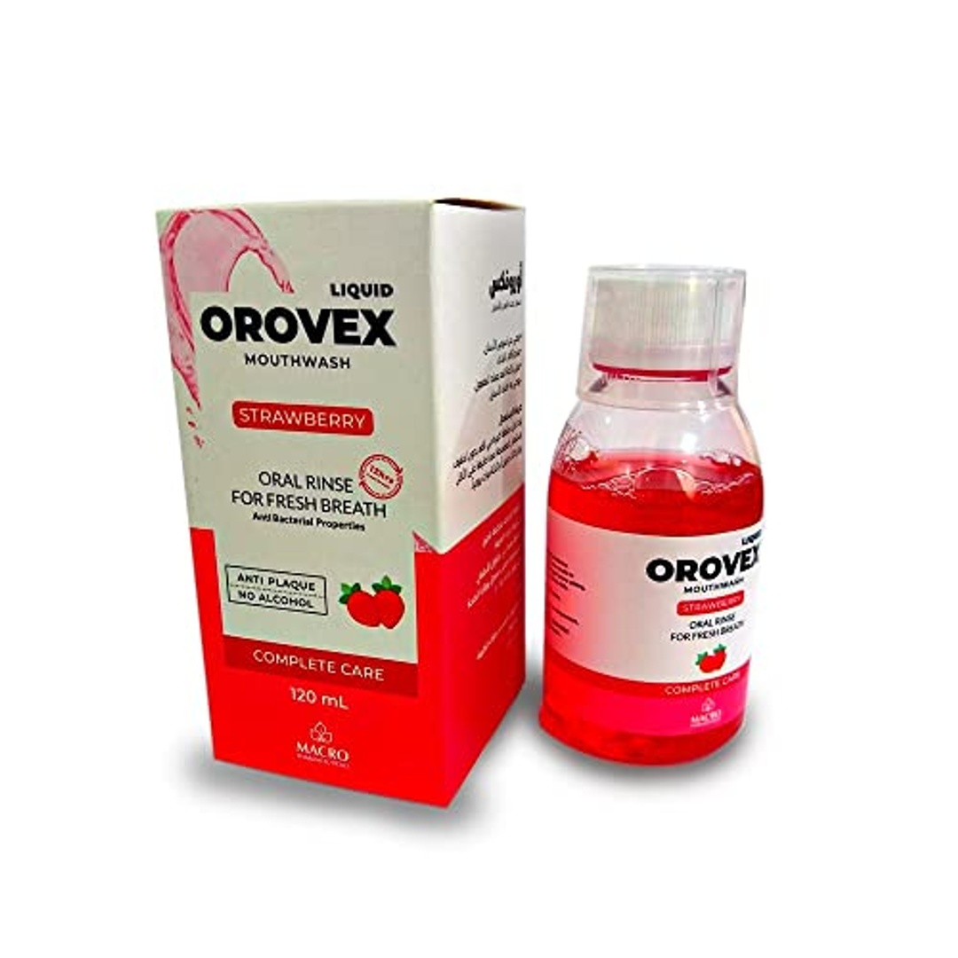 ماكرو أوروفكس غسول الفم السائل بنكهة الفراولة - 120 مل