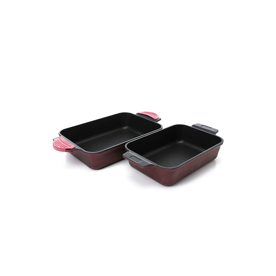 طقم طاجن مستطيل جرانيت - 2 قطعة - السافلون