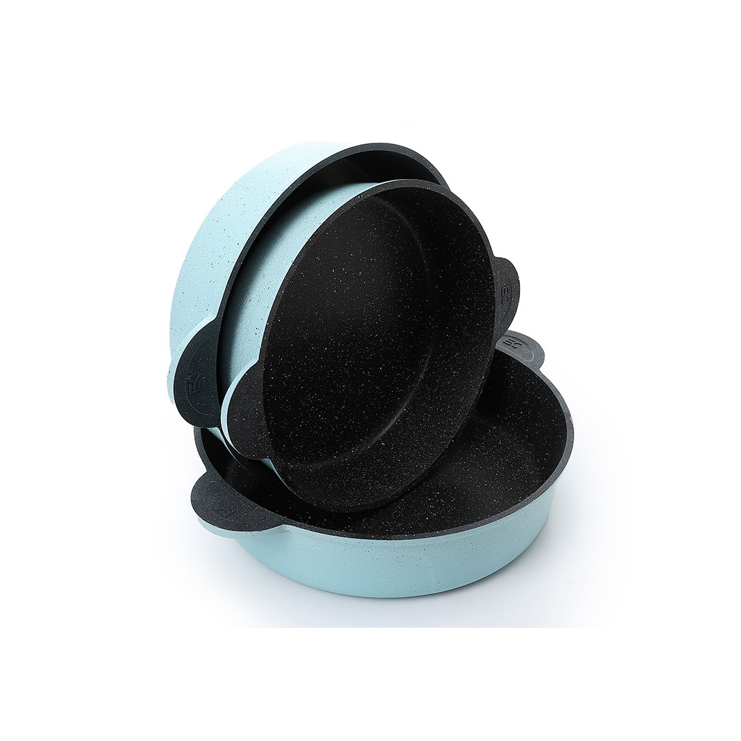 إيزى كوك طقم صواني جرانيت - 3 قطع -لبني