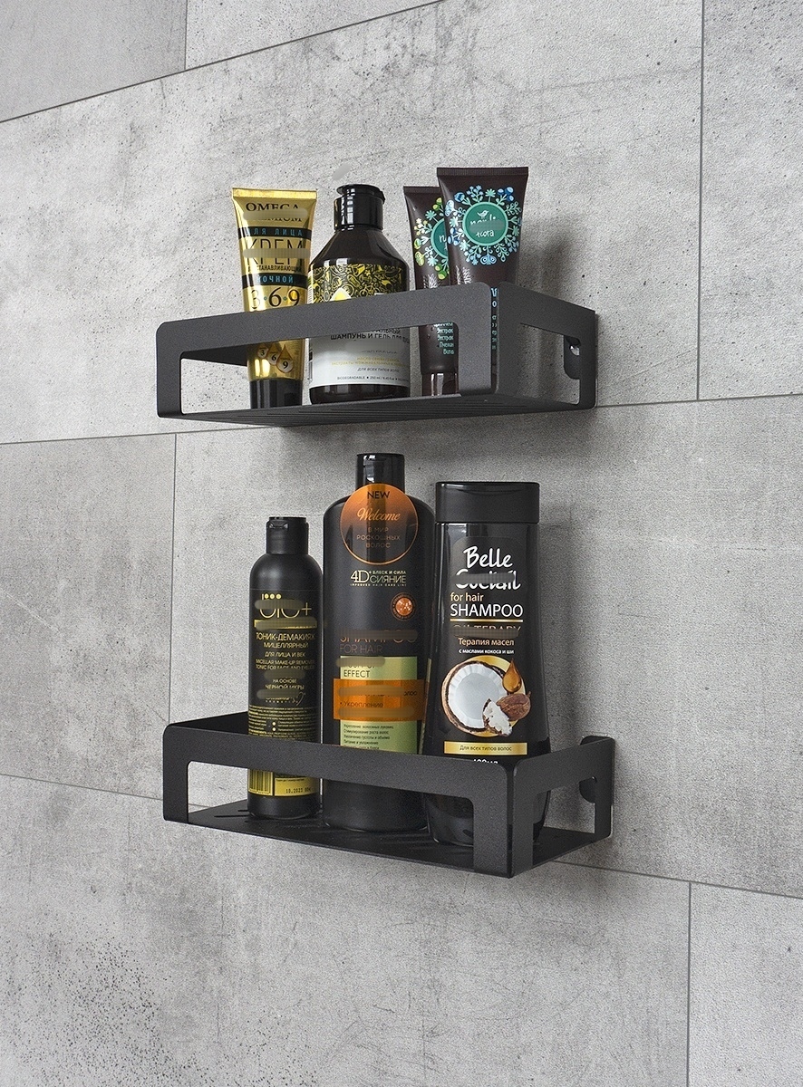 منظم شاور 2 قطعة ستانلس ستيل - اسود