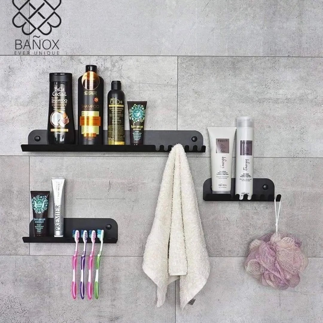 منظم شاور 3 قطع ستانلس ستيل - اسود