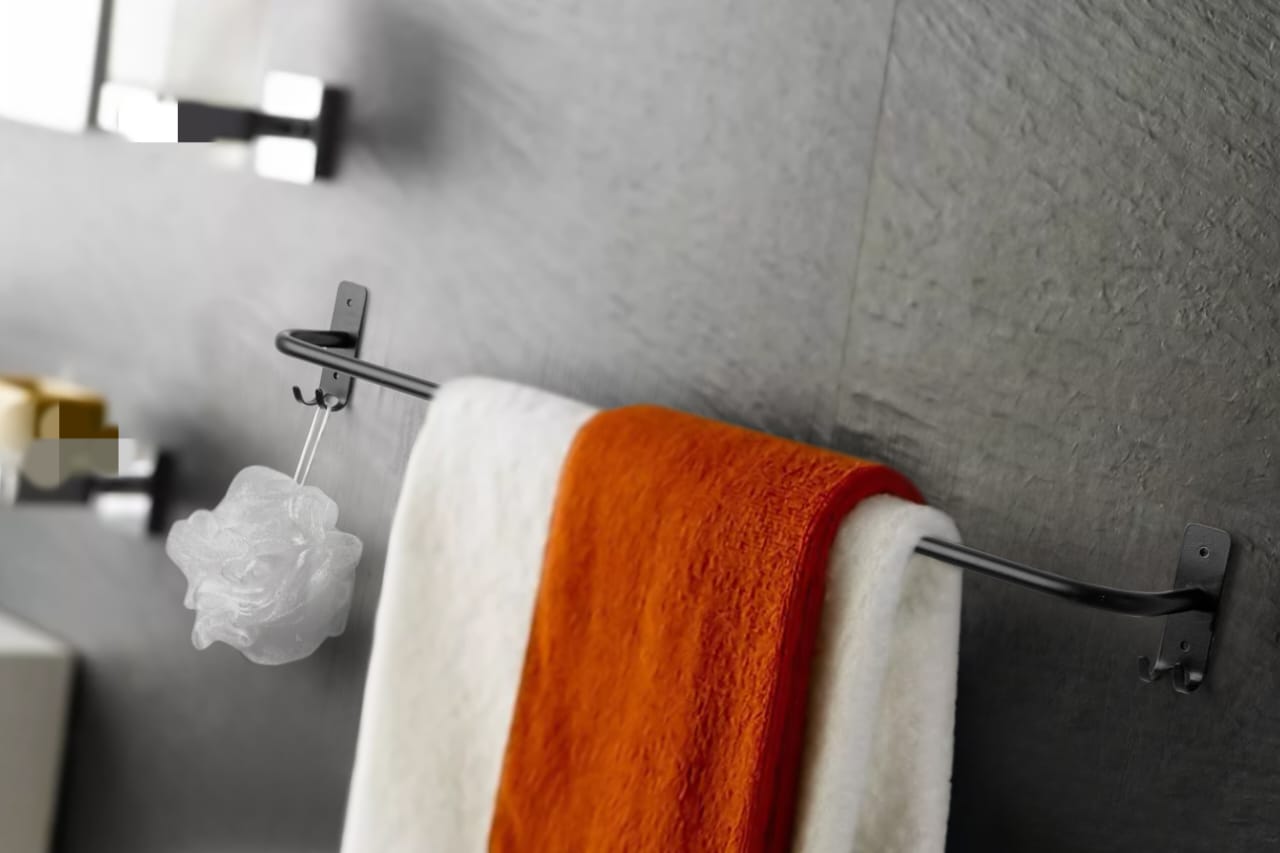 فواطة 1 حامل بهوك ستانلس ستيل - اسود