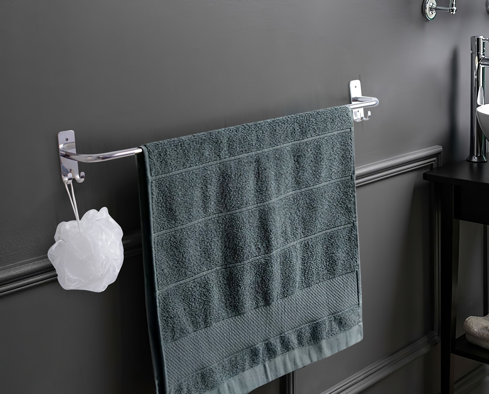 فواطة 1 حامل بهوك ستانلس ستيل - فضي