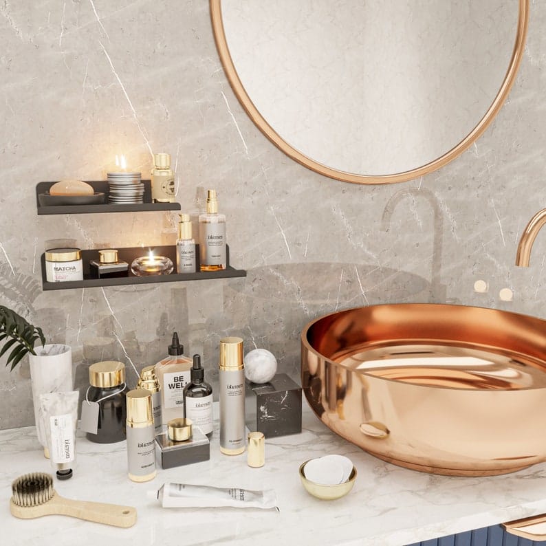 2 رف منظم ستانلس ستيل - 20 سم و 30 سم - أسود