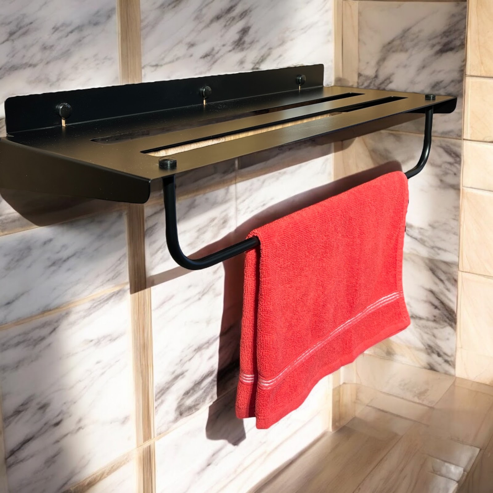 وحدة تخزين فوط بالفواطة ستانلس - أسود