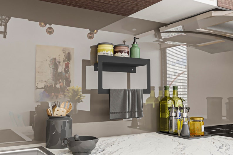 فواطة حلقة مربعة برف خلفي مزود بمانع انزلاق ستانلس ستيل - اسود