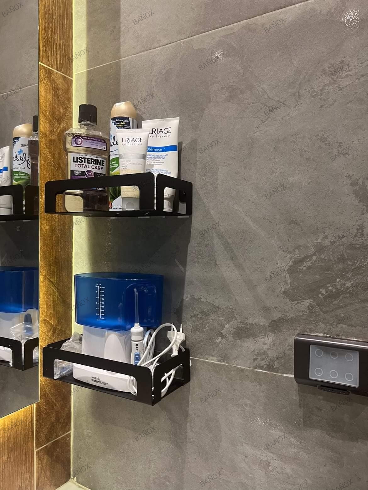 منظم شاور 2 قطعة ستانلس ستيل - اسود