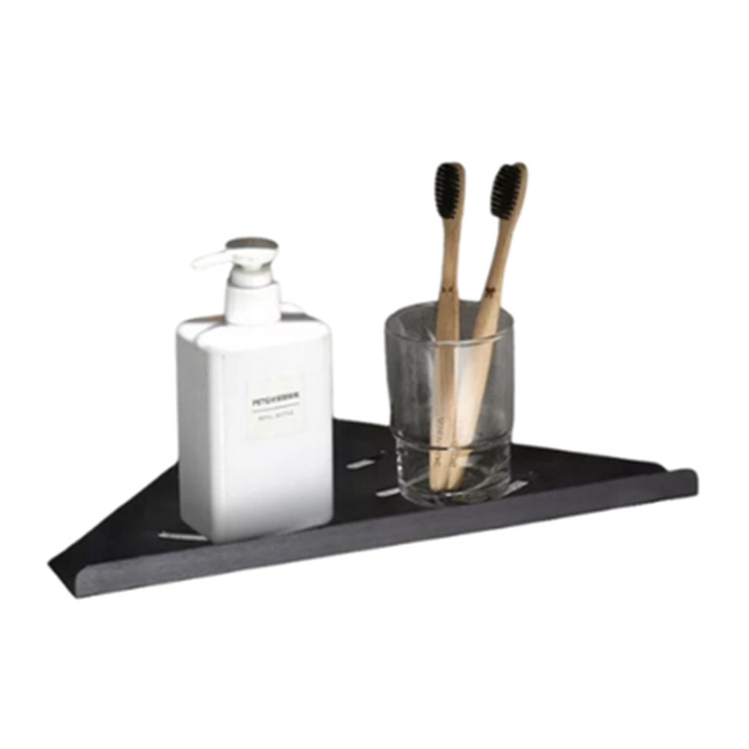 ركن ستانلس ستيل لإكسسوارات الحمام - أسود